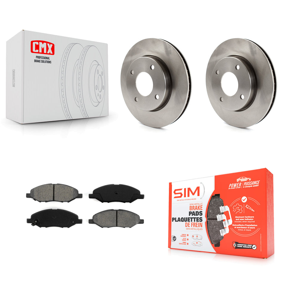 Front Disc Brake Rotors And Semi-Metallic Pads Kit For 2009-2011 Nissan Versa 1.6L K8S-100588