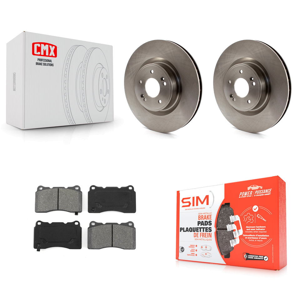 Front Disc Brake Rotors And Semi-Metallic Pads Kit For Hyundai Genesis Coupe K8S-100589