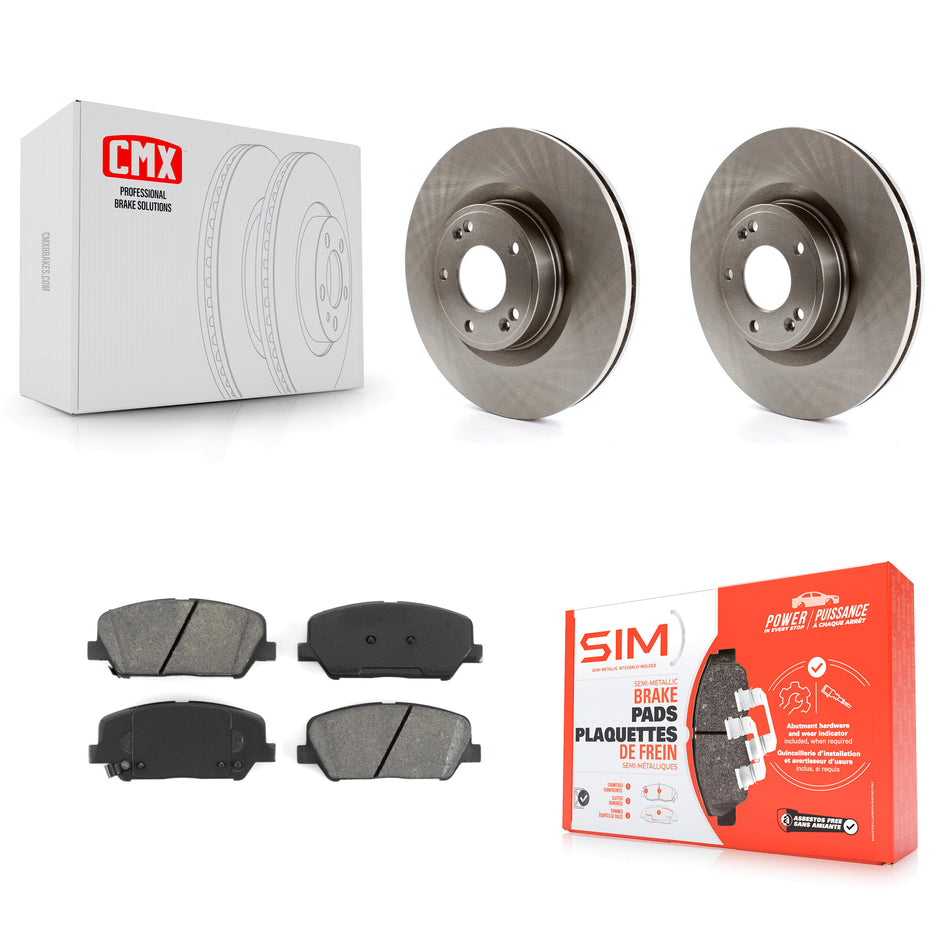 Front Disc Brake Rotors And Semi-Metallic Pads Kit For Hyundai Genesis Coupe K8S-100590