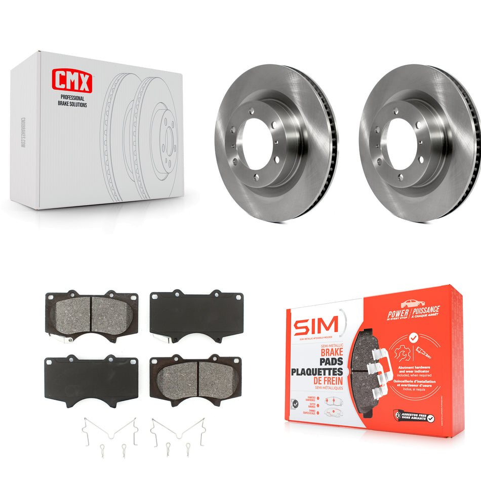 Front Disc Brake Rotors And Semi-Metallic Pads Kit For 2010-2022 Toyota 4Runner Lexus GX460 K8S-100593