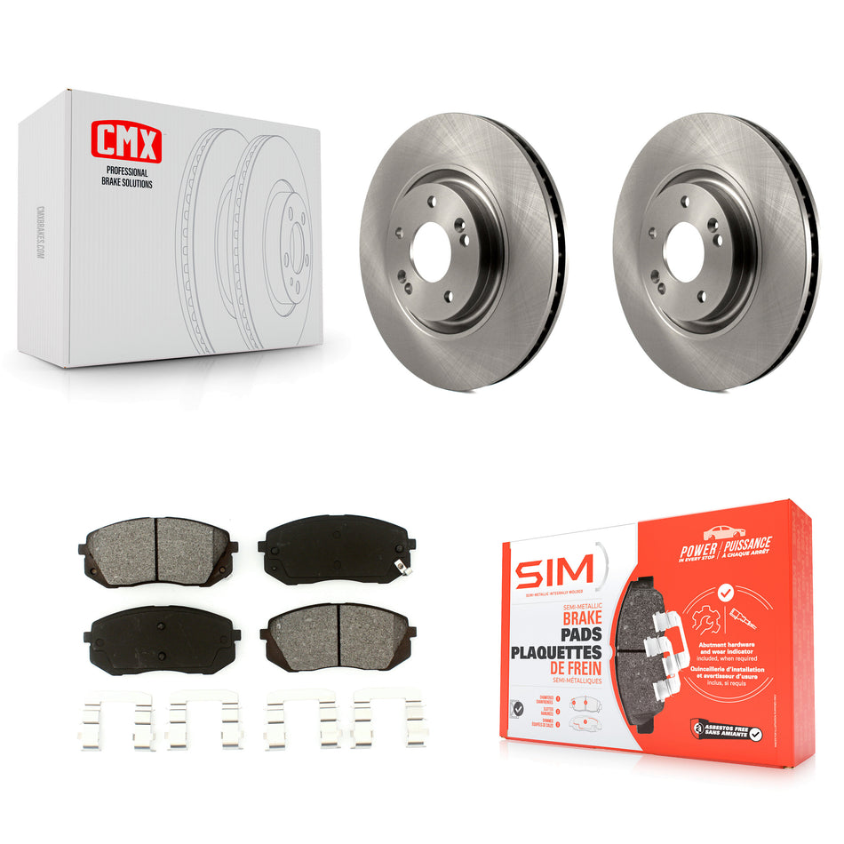 Front Disc Brake Rotors And Semi-Metallic Pads Kit For Hyundai Tucson Sonata Kia Cadenza K8S-100607