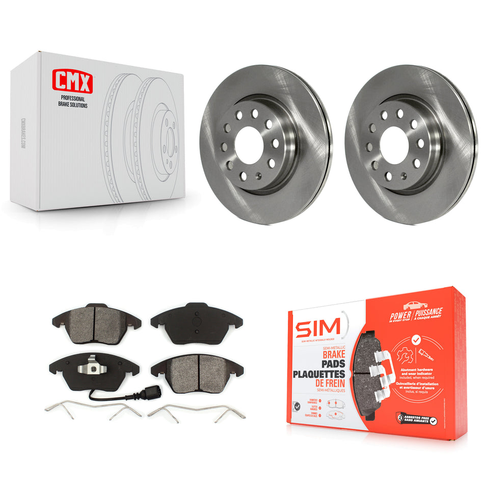 Front Disc Brake Rotors And Semi-Metallic Pads Kit For Volkswagen GTI Audi A3 Quattro With 280mm Diameter Rotor K8S-100611