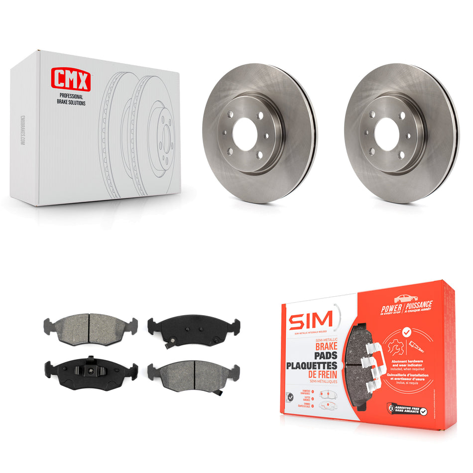Front Disc Brake Rotors And Semi-Metallic Pads Kit For Fiat 500 K8S-100616