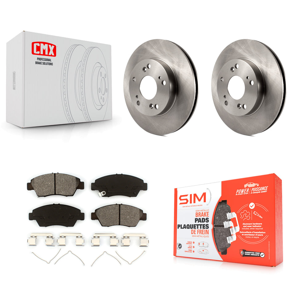 Front Disc Brake Rotors And Semi-Metallic Pads Kit For Honda Civic Acura ILX K8S-100620