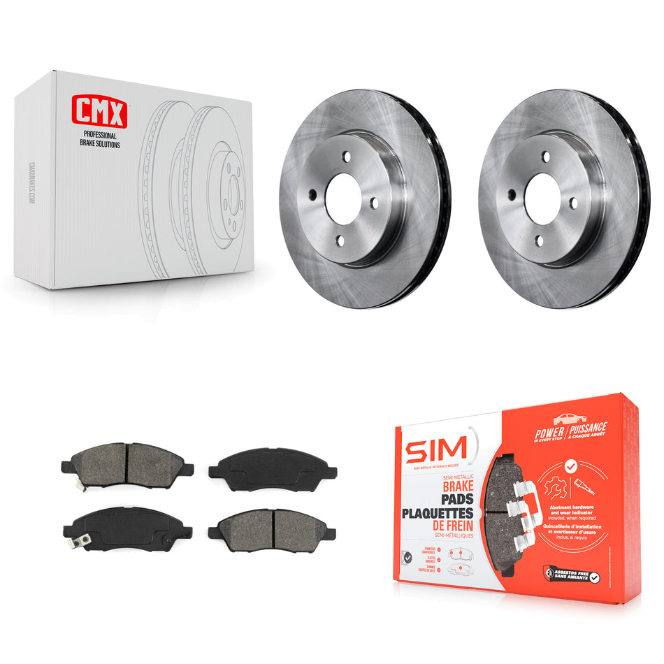 Front Disc Brake Rotors And Semi-Metallic Pads Kit For Nissan Versa Note Micra K8S-100627