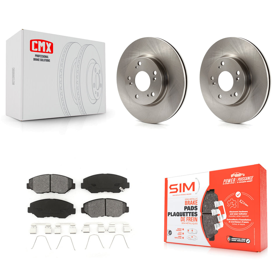 Front Disc Brake Rotors And Semi-Metallic Pads Kit For 2013 Acura ILX 2.0L K8S-100631