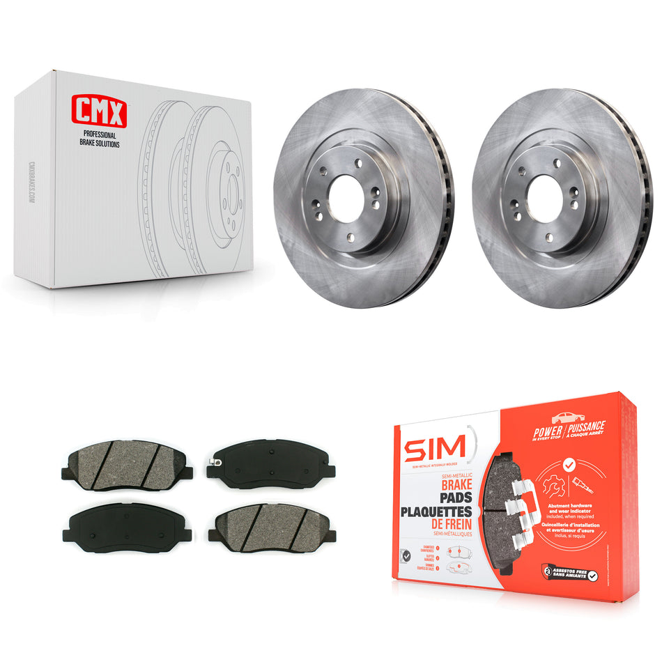 Front Disc Brake Rotors And Semi-Metallic Pads Kit For 2013-2016 Hyundai Santa Fe XL 3.3L K8S-100632