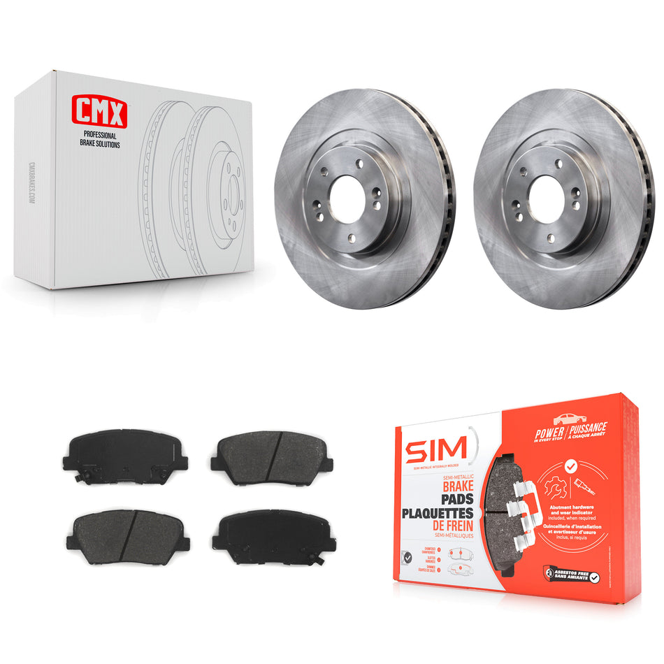 Front Disc Brake Rotors And Semi-Metallic Pads Kit For Kia Sorento Hyundai Santa Fe Sport K8S-100634