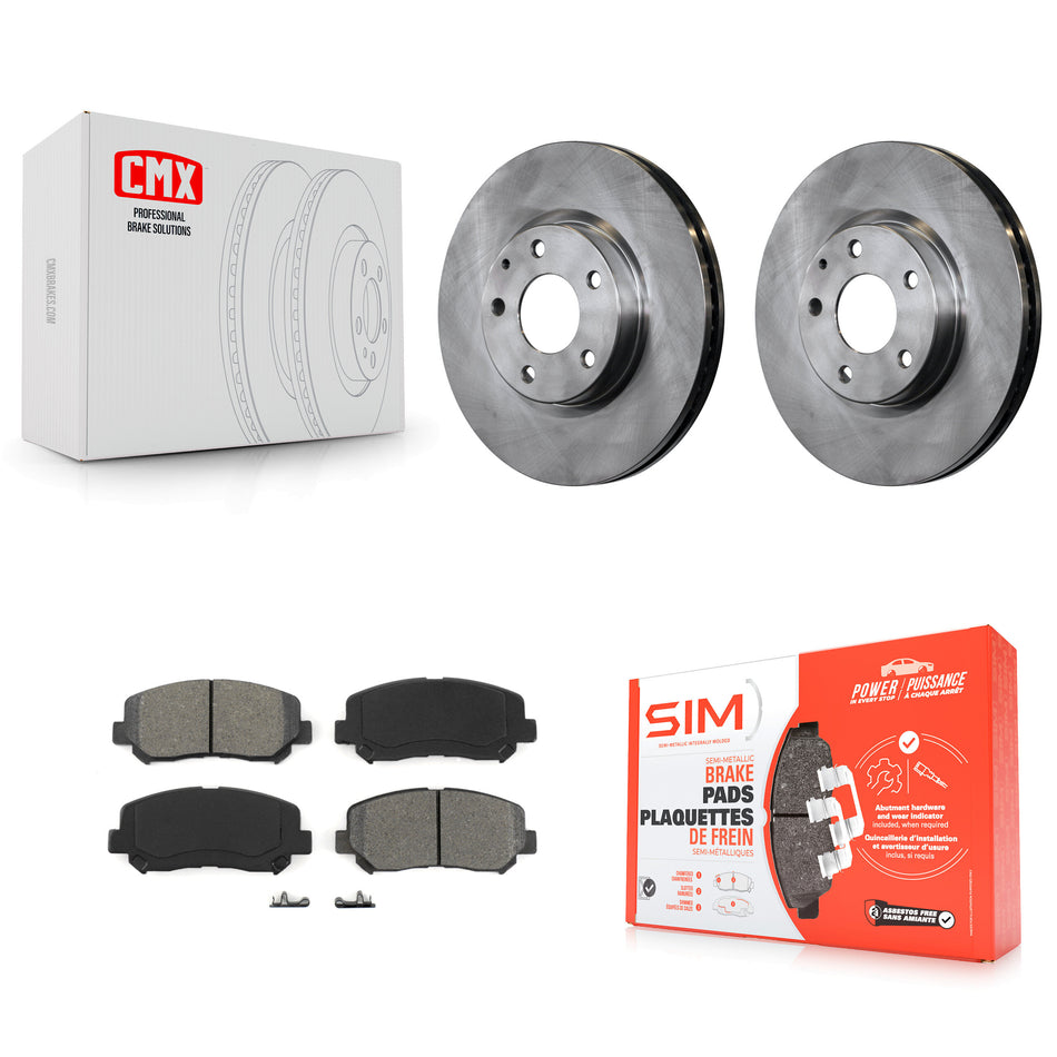 Front Disc Brake Rotors And Semi-Metallic Pads Kit For 2013-2015 Mazda CX-5 K8S-100635