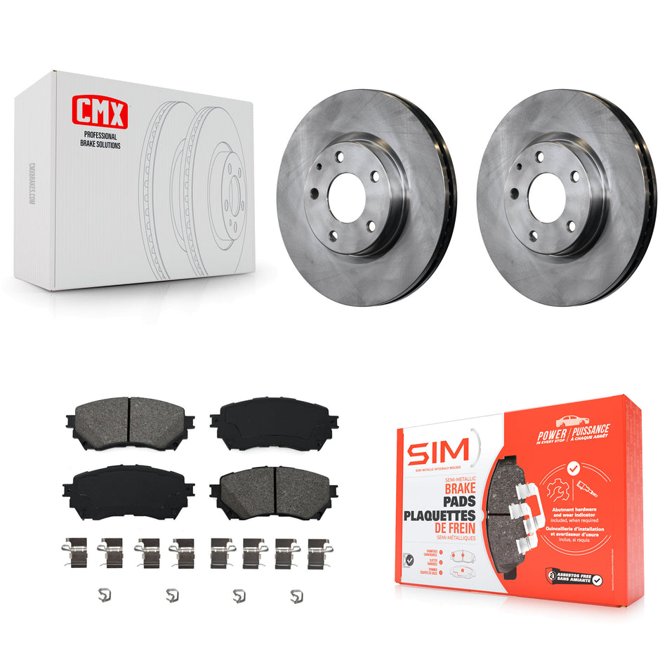 Front Disc Brake Rotors And Semi-Metallic Pads Kit For Mazda 6 K8S-100636