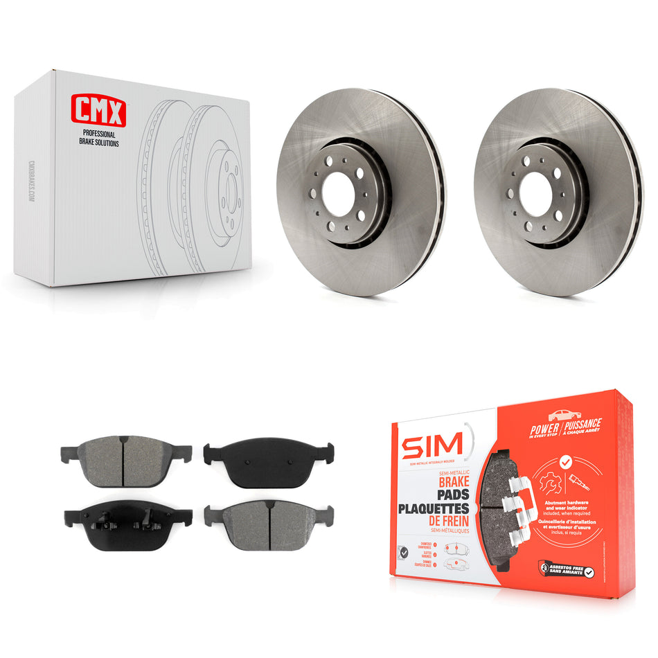 Front Disc Brake Rotors And Semi-Metallic Pads Kit For 2003-2014 Volvo XC90 With 328mm Diameter Rotor K8S-100641