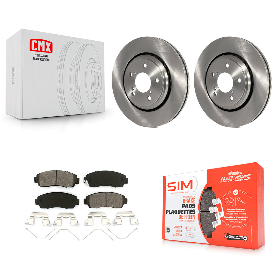 Front Disc Brake Rotors And Semi-Metallic Pads Kit For Honda Odyssey Passport K8S-100642