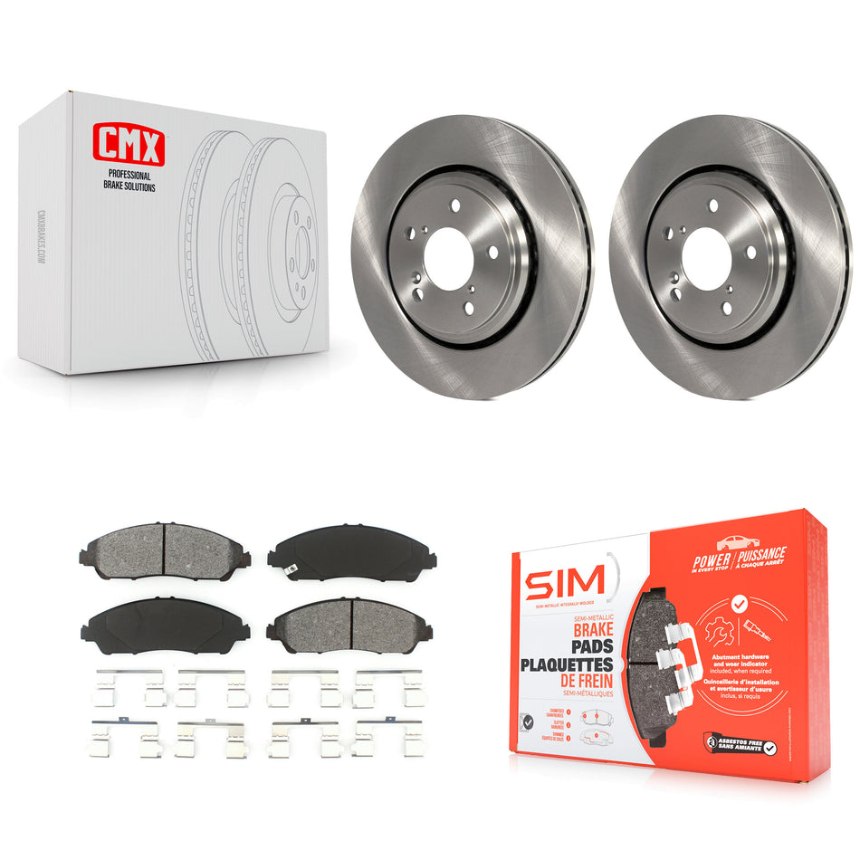 Front Disc Brake Rotors And Semi-Metallic Pads Kit For Honda Pilot Acura MDX Ridgeline K8S-100643