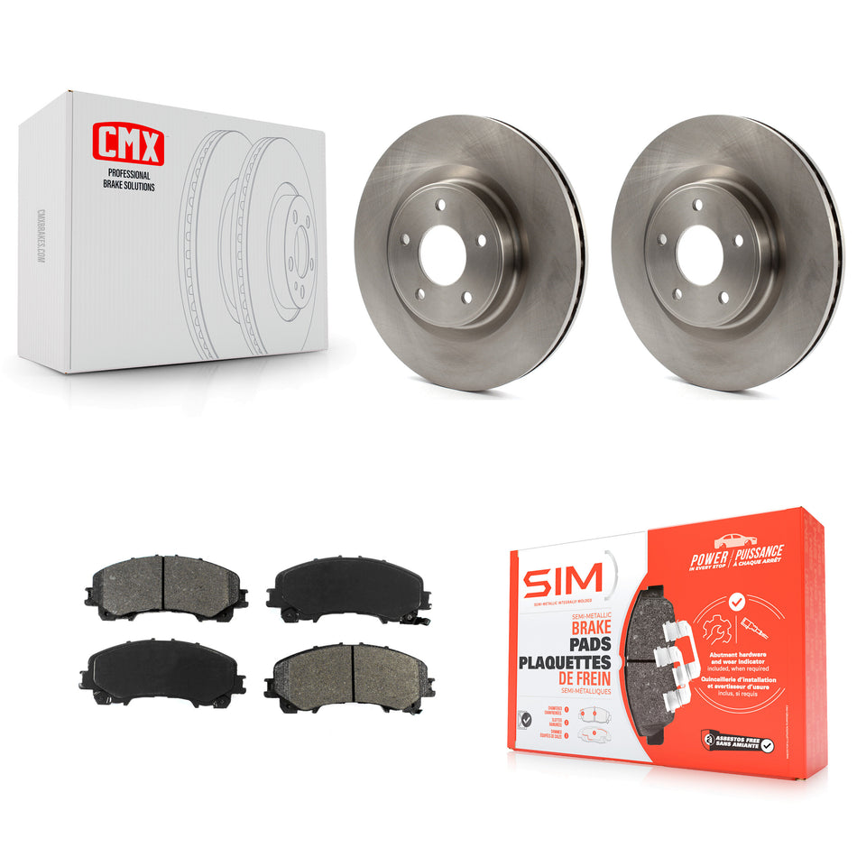 Front Disc Brake Rotors And Semi-Metallic Pads Kit For INFINITI Q50 QX50 Q60 K8S-100645
