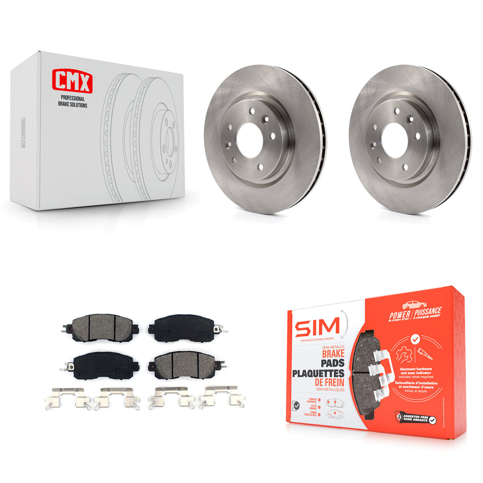 Front Disc Brake Rotors And Semi-Metallic Pads Kit For Nissan LEAF K8S-100658