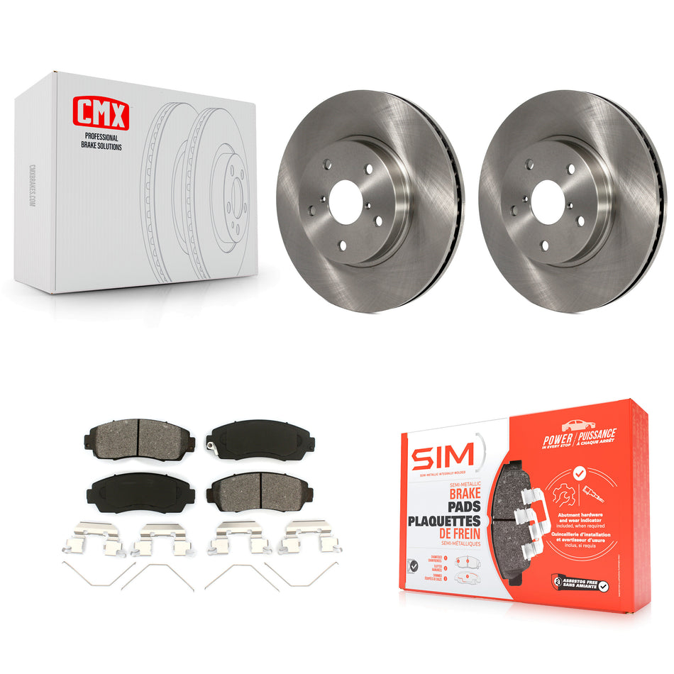 Front Disc Brake Rotors And Semi-Metallic Pads Kit For 2016-2019 Subaru Legacy 2.5L K8S-100664