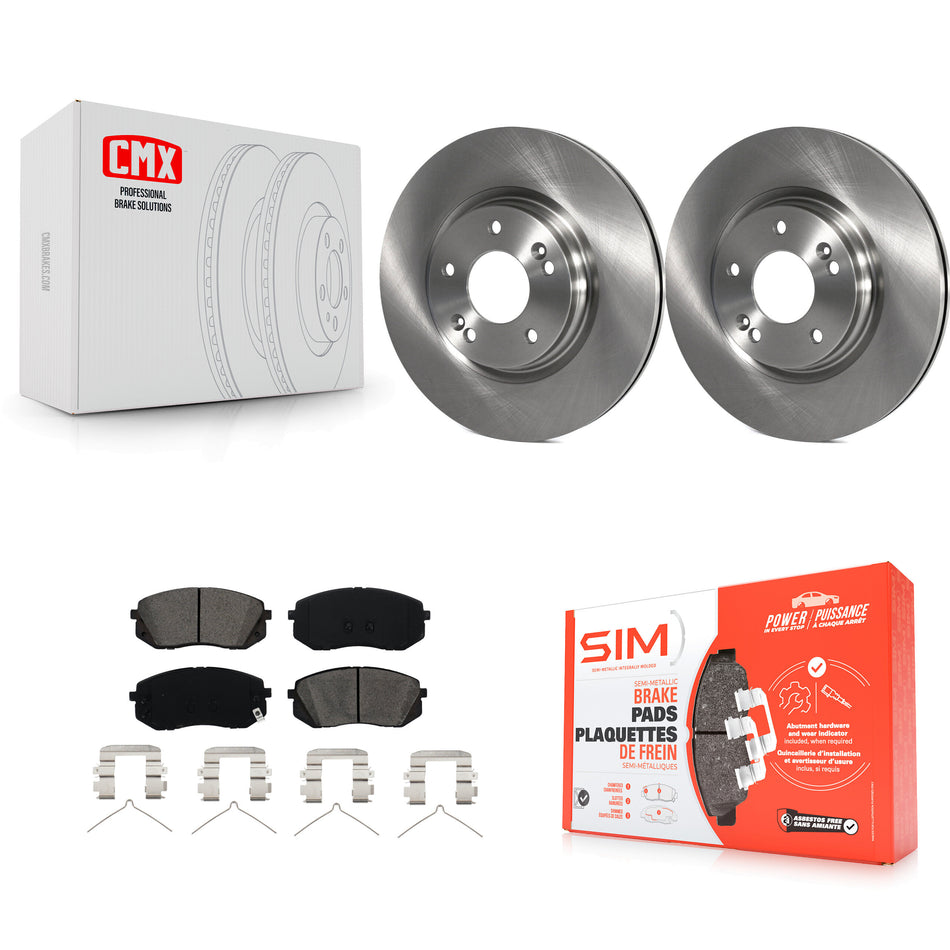 Front Disc Brake Rotors And Semi-Metallic Pads Kit For Hyundai Sonata Kia Optima Niro EV Kona Electric K8S-100666