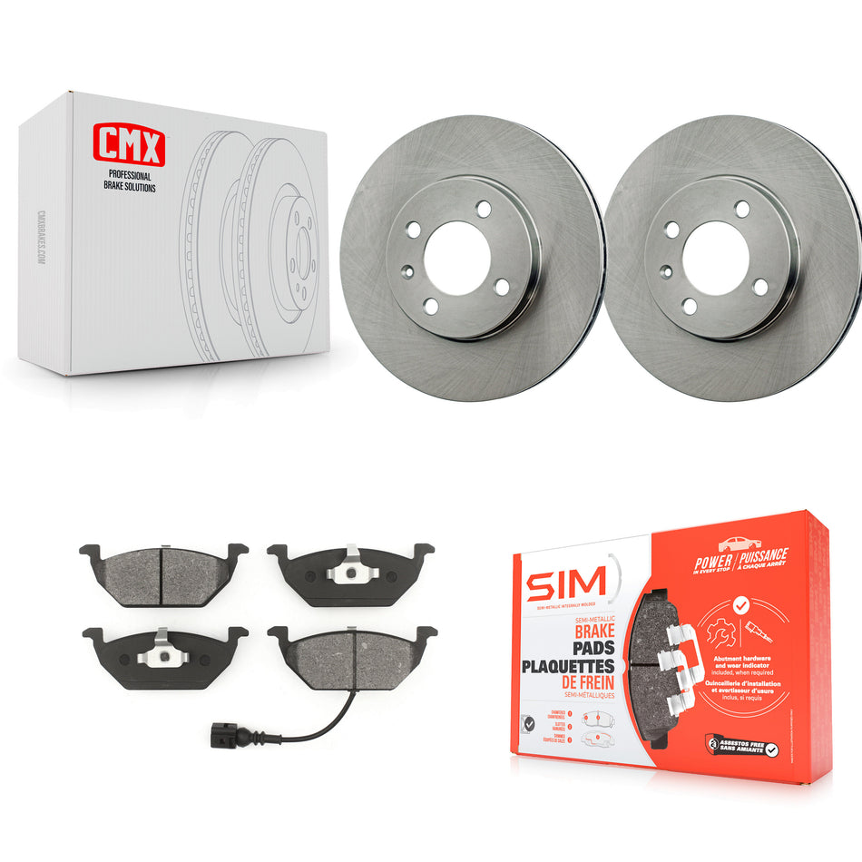 Front Disc Brake Rotors And Semi-Metallic Pads Kit For 1999 Volkswagen Jetta 1.9L Old Body Style K8S-100673