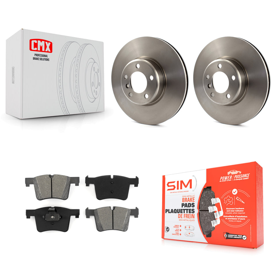 Front Disc Brake Rotors And Semi-Metallic Pads Kit For BMW 335i xDrive 435i 328i GT 328d 330i Gran Coupe K8S-100675