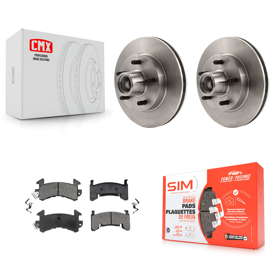Front Brake Rotor Hub Semi-Metallic Pad Kit For Chevrolet S10 GMC Camaro Blazer Pontiac Monte Carlo Sonoma Firebird Oldsmobile Cutlass Supreme El Camino Buick Regal Jimmy S15 K8S-100680