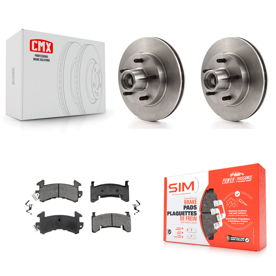 Front Brake Rotor Hub Semi-Metallic Pad Kit For Chevrolet S10 GMC Camaro Blazer Pontiac Monte Carlo Sonoma Firebird Oldsmobile Cutlass Supreme El Camino Buick Regal Jimmy S15 K8S-100680