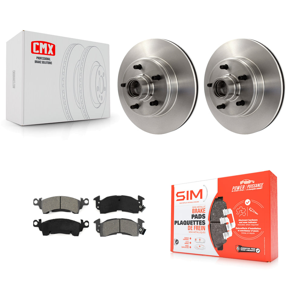 Front Disc Brake Rotors Hub Assembly And Semi-Metallic Pads Kit For Chevrolet Astro GMC Safari K8S-100681
