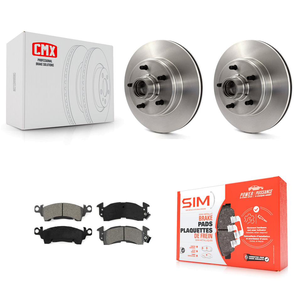 Front Disc Brake Rotors Hub Assembly And Semi-Metallic Pads Kit For Chevrolet Astro GMC Safari K8S-100681
