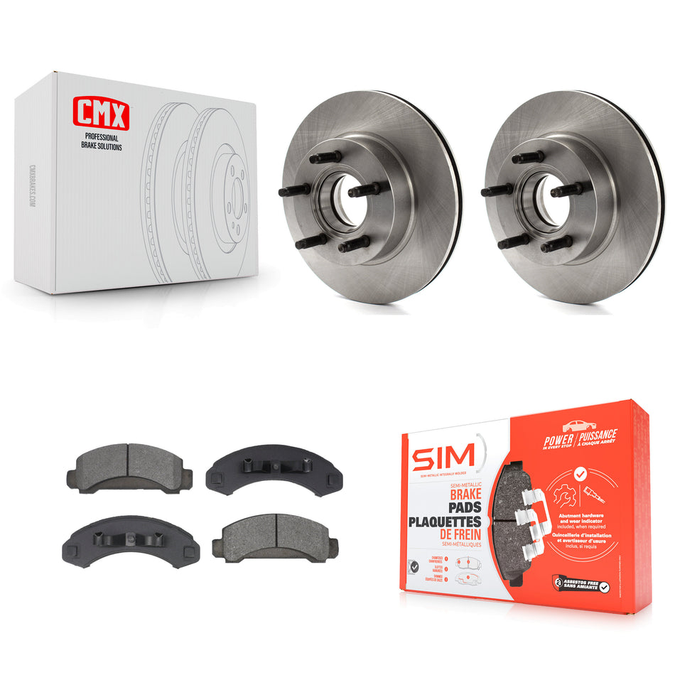 Front Disc Brake Rotors Hub Assembly And Semi-Metallic Pads Kit For Ford Ranger Explorer Mazda B4000 B3000 Bronco II Navajo K8S-100695