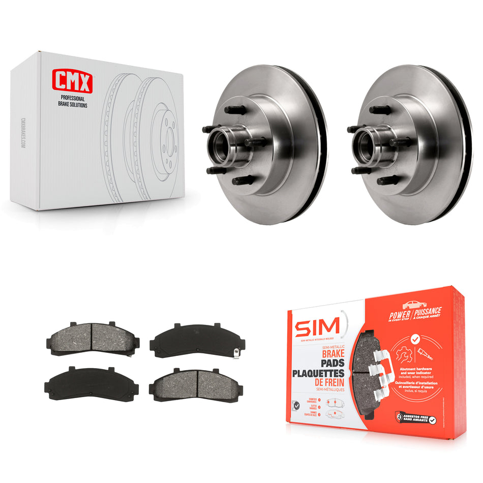 Front Disc Brake Rotors Hub Assembly And Semi-Metallic Pads Kit For Ford Ranger Mazda B2500 B2300 B3000 B4000 K8S-100705