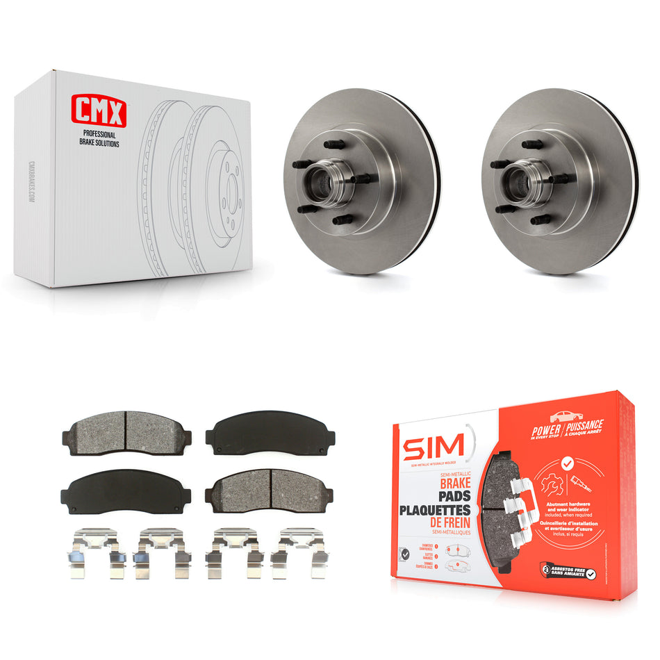Front Disc Brake Rotors Hub Assembly And Semi-Metallic Pads Kit For Ford Ranger Mazda B2300 B3000 B4000 K8S-100707