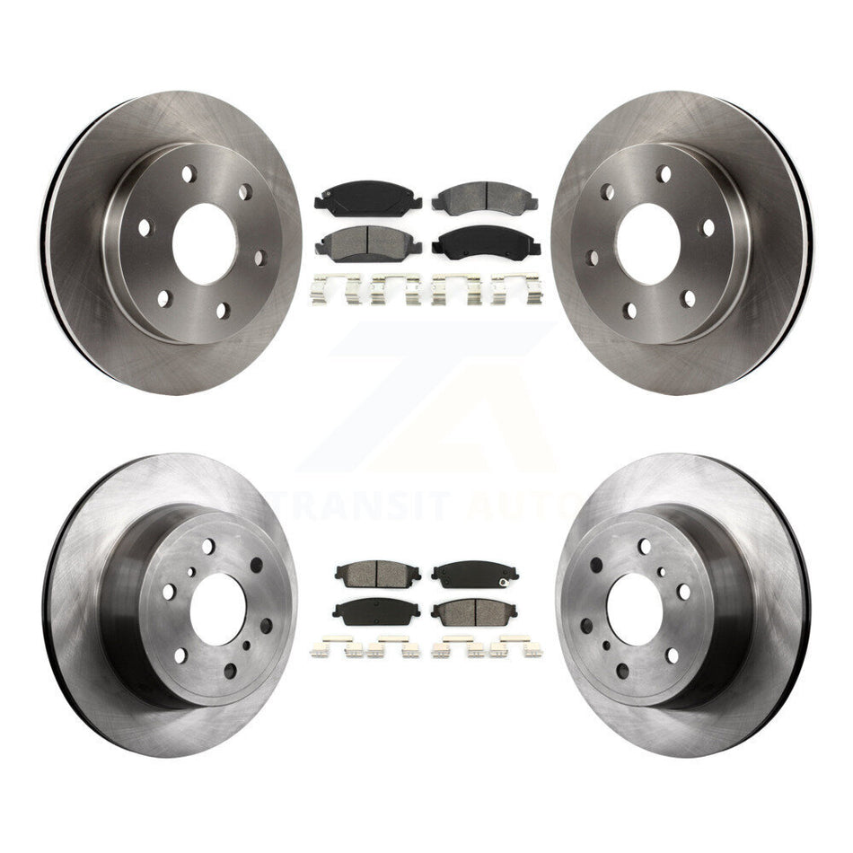 Front Rear Disc Brake Rotors And Semi-Metallic Pads Kit For 2007 GMC Sierra 1500 rear brakes K8S-100756