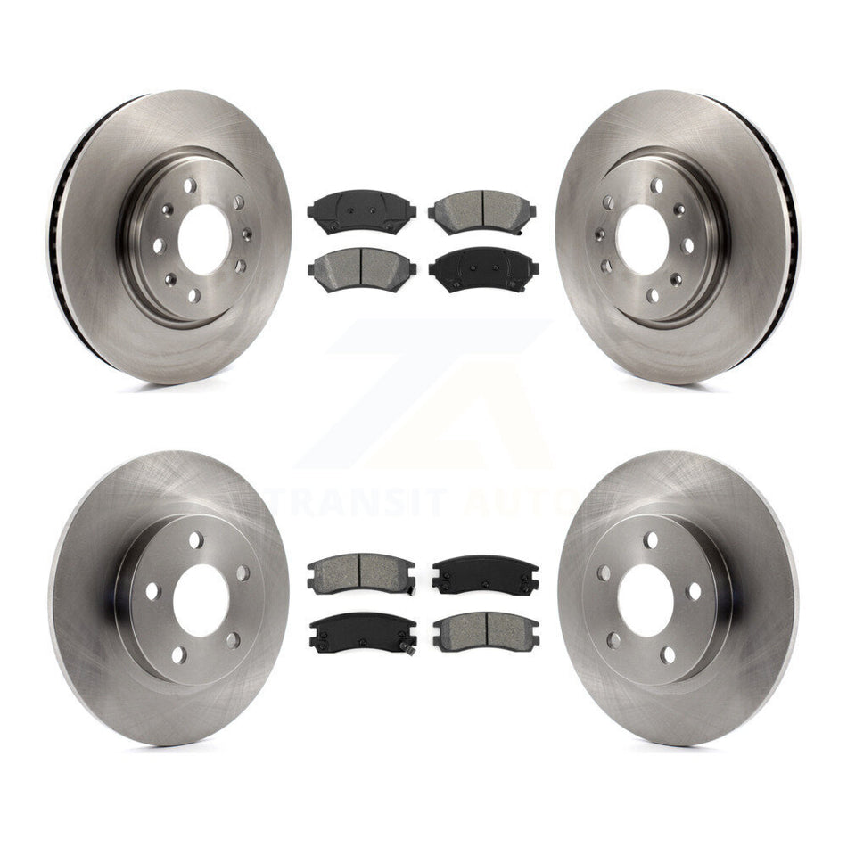Front Rear Disc Brake Rotors And Semi-Metallic Pads Kit For 2003-2004 Cadillac Seville With Solid Rotor K8S-100783