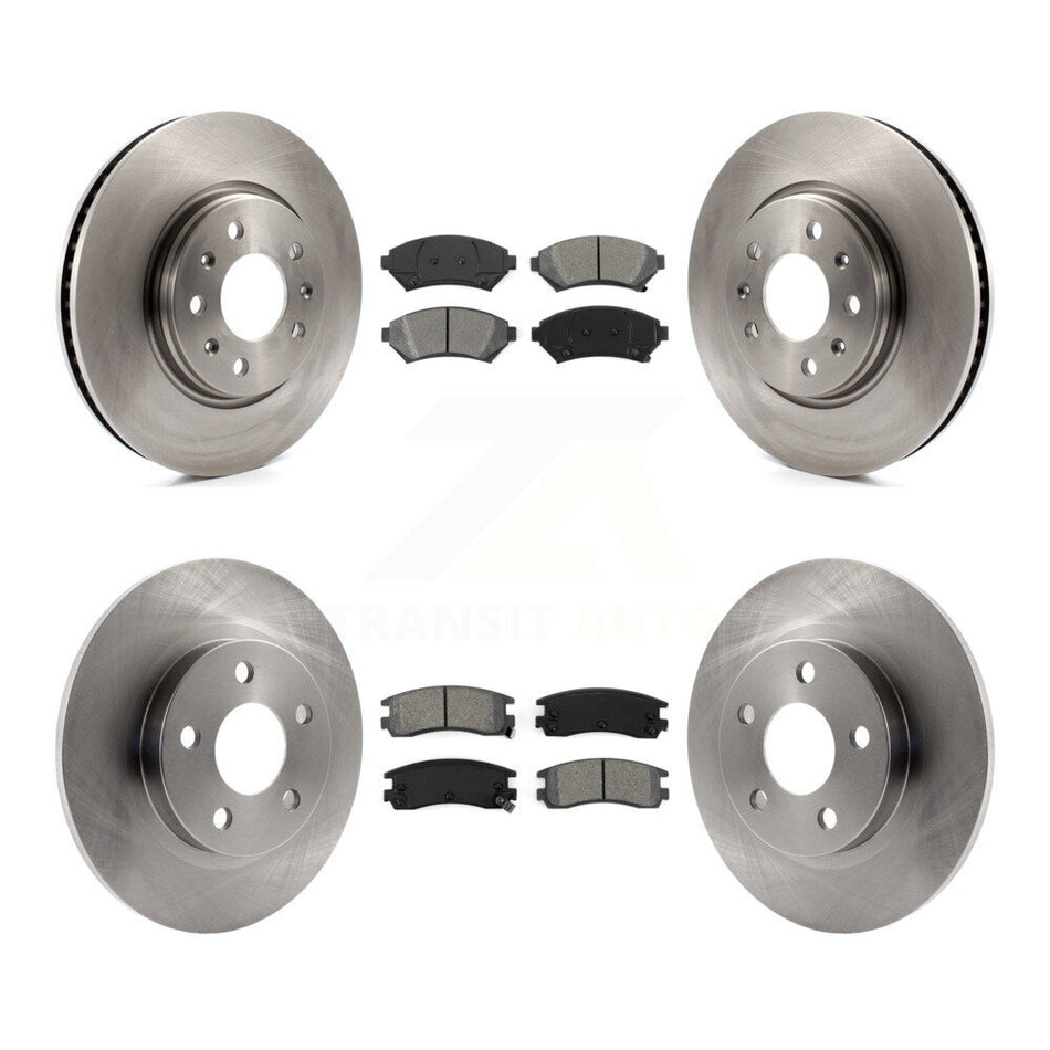 Front Rear Disc Brake Rotors And Semi-Metallic Pads Kit For 2003-2004 Cadillac Seville With Solid Rotor K8S-100783
