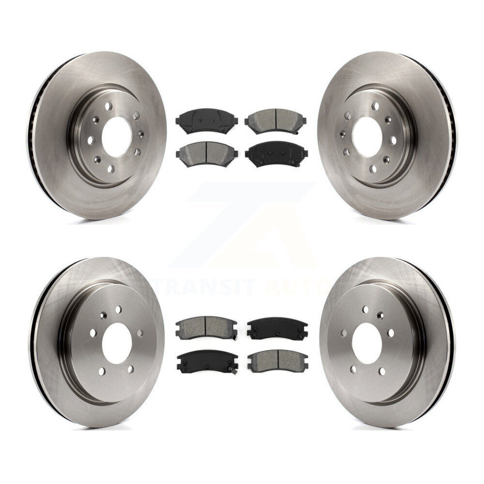 Front Rear Disc Brake Rotors And Semi-Metallic Pads Kit For 2003-2004 Cadillac Seville With Vented Rotor K8S-100784