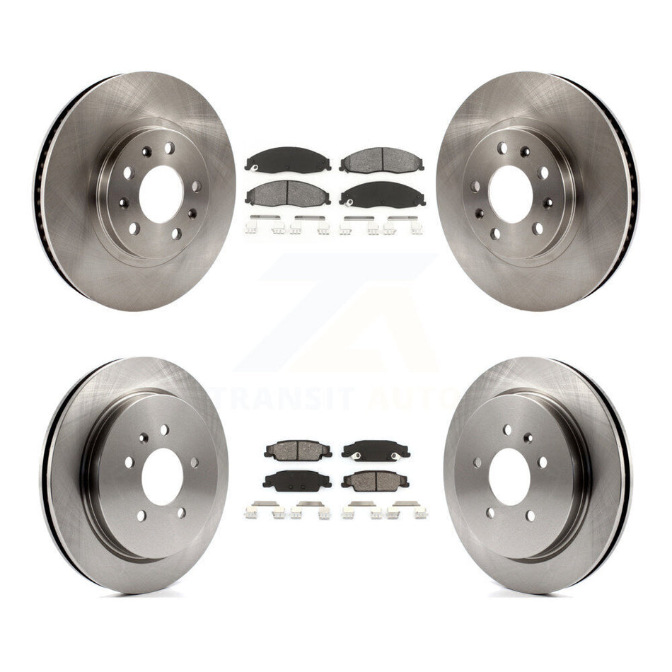 Front Rear Disc Brake Rotors And Semi-Metallic Pads Kit For Cadillac CTS With Standard Suspension K8S-100786