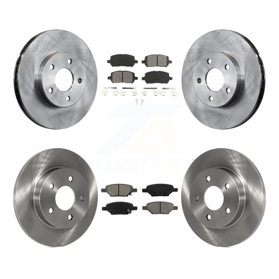 Front Rear Disc Brake Rotors And Semi-Metallic Pads Kit For 2007-2010 Pontiac G5 With Drum Brakes 5 Lug Wheels K8S-100818