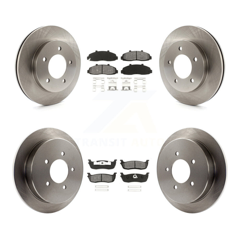 Front Rear Disc Brake Rotors And Semi-Metallic Pads Kit For Ford F-150 4WD K8S-100858