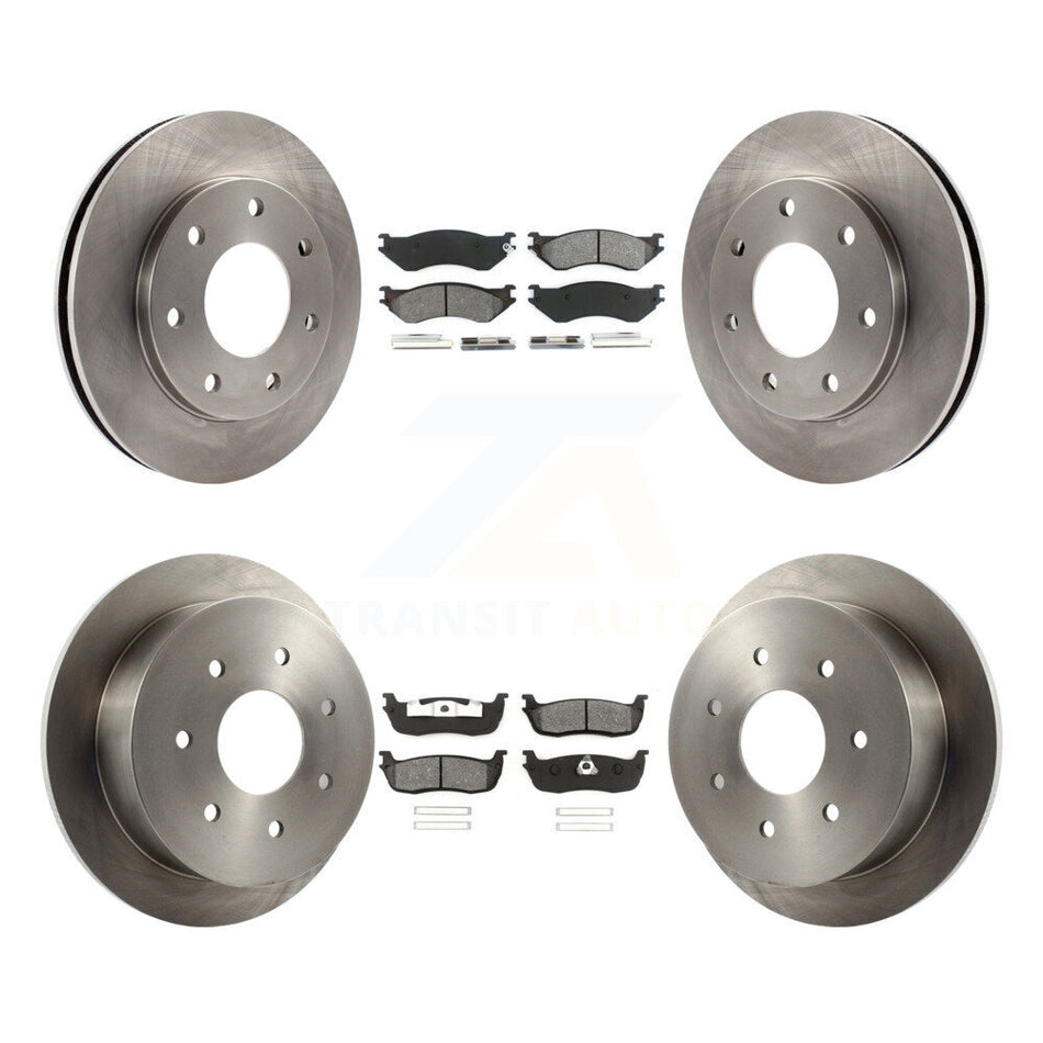 Front Rear Disc Brake Rotors And Semi-Metallic Pads Kit For Ford F-150 F-250 HD 4WD K8S-100863