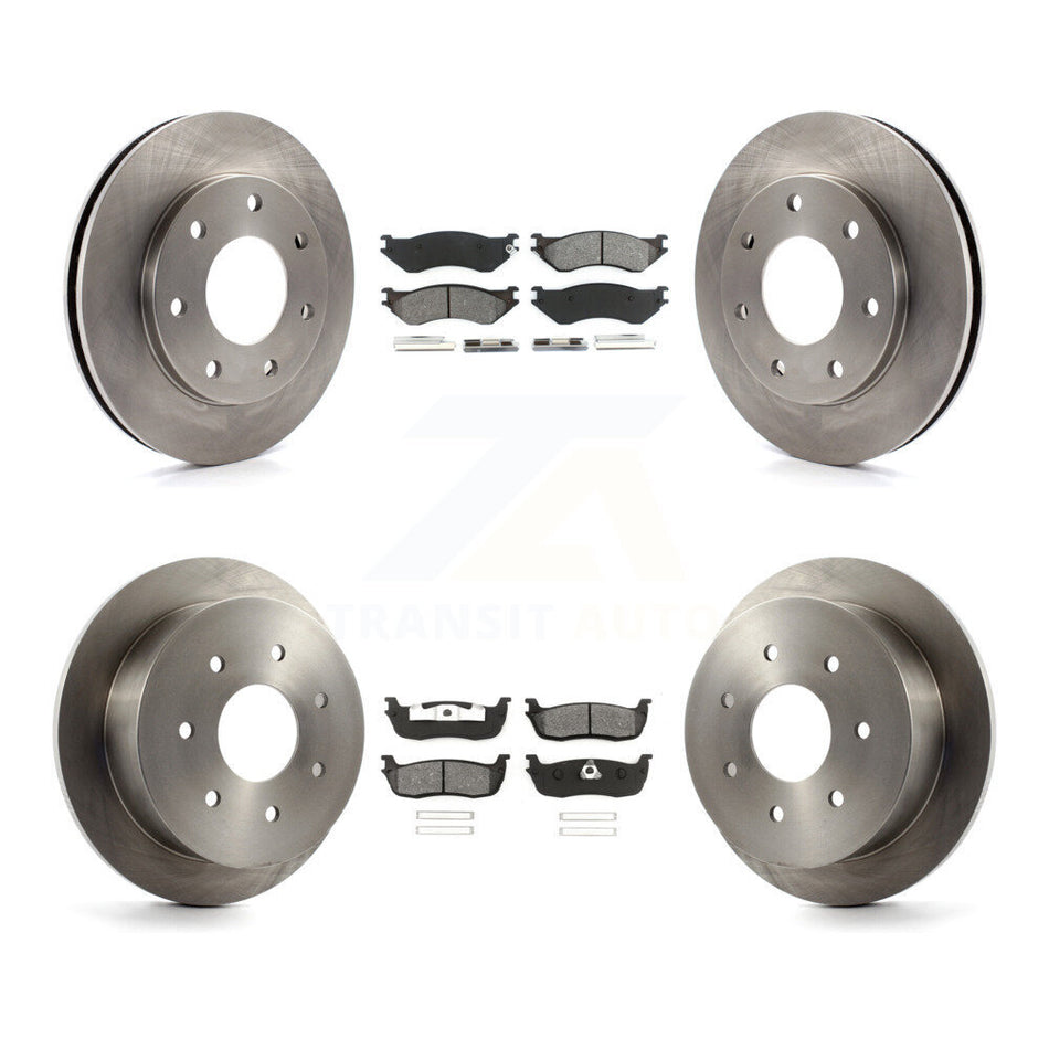Front Rear Disc Brake Rotors And Semi-Metallic Pads Kit For Ford F-150 F-250 HD 4WD K8S-100863