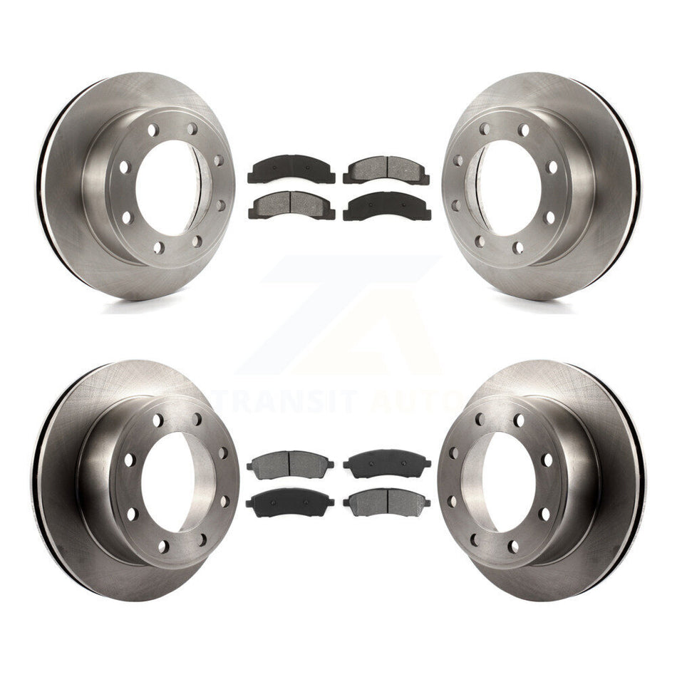 Front Rear Disc Brake Rotors And Semi-Metallic Pads Kit For Ford F-250 Super Duty Excursion 4WD K8S-100872