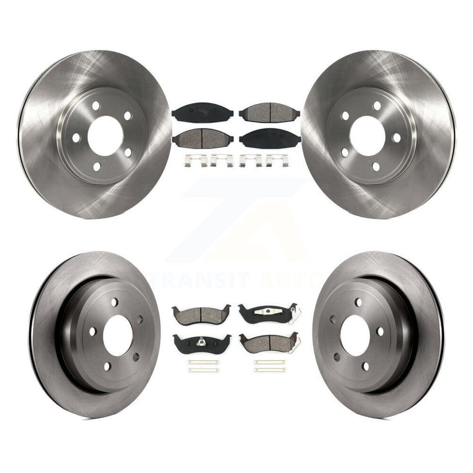Front Rear Disc Brake Rotors And Semi-Metallic Pads Kit For Ford Crown Victoria Mercury Grand Marquis Marauder K8S-100888