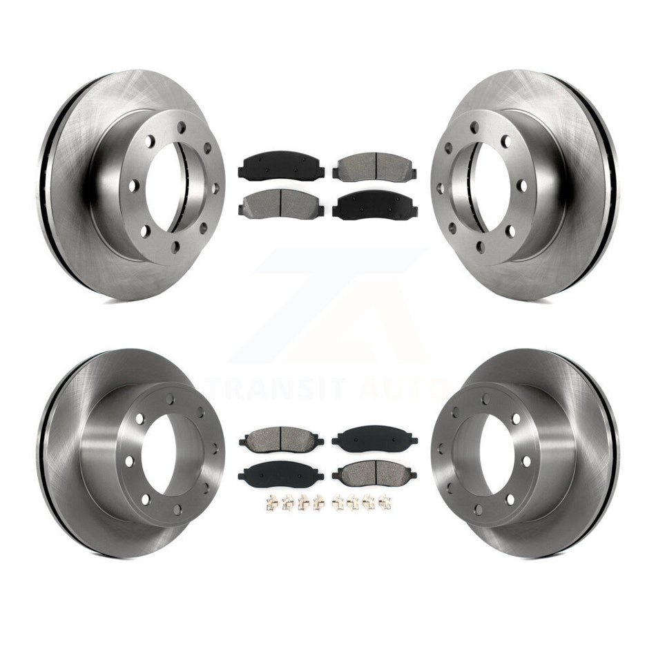 Front Rear Disc Brake Rotors And Semi-Metallic Pads Kit For Ford F-250 Super Duty F-350 K8S-100894