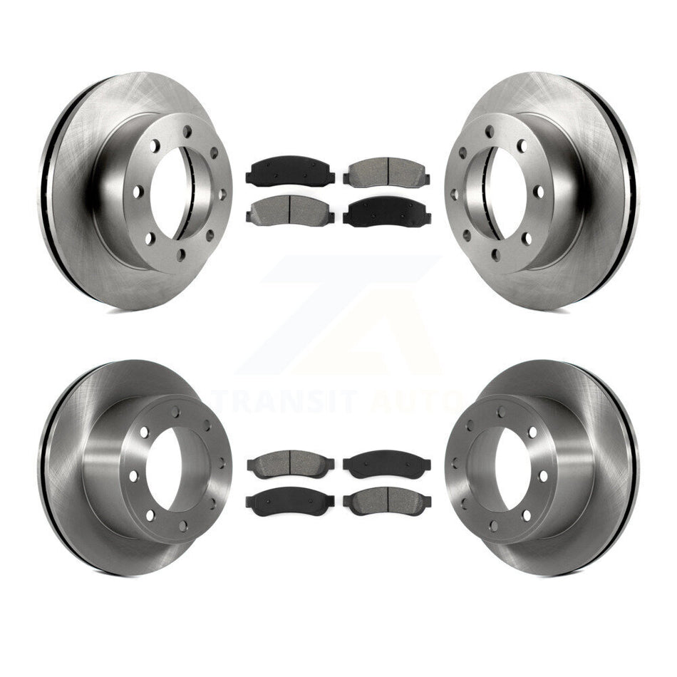 Front Rear Disc Brake Rotors And Semi-Metallic Pads Kit For 2008-2009 Ford F-250 Super Duty 4WD K8S-100895