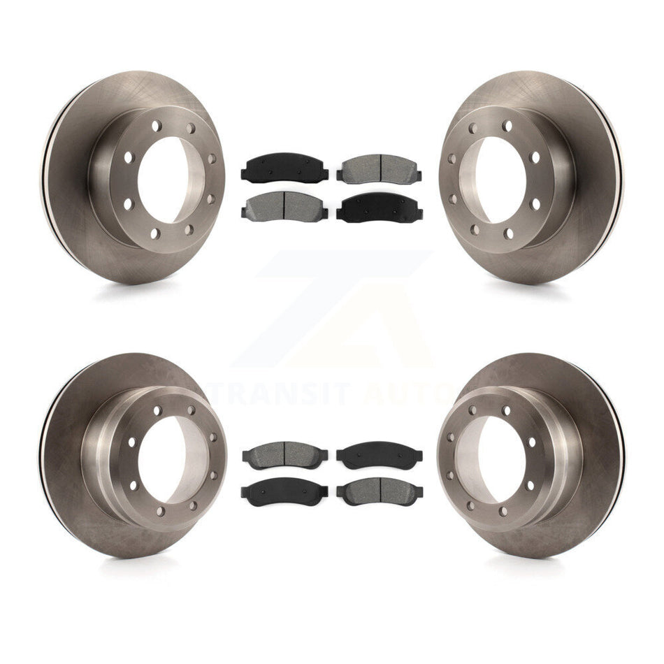 Front Rear Disc Brake Rotors And Semi-Metallic Pads Kit For Ford F-350 Super Duty F-450 K8S-100908