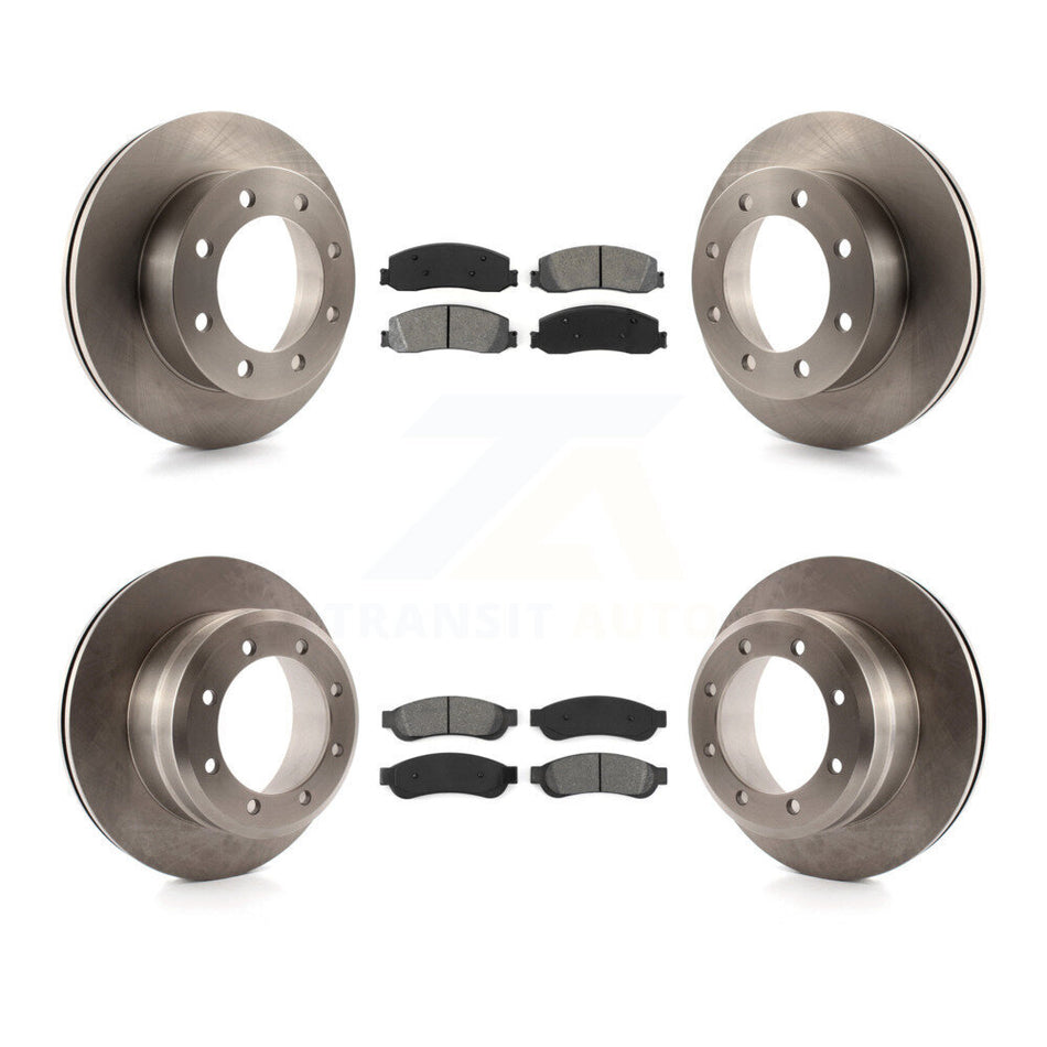 Front Rear Disc Brake Rotors And Semi-Metallic Pads Kit For Ford F-350 Super Duty F-450 K8S-100909