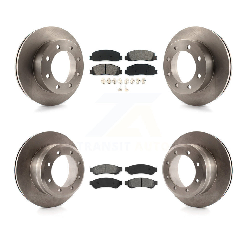 Front Rear Disc Brake Rotors And Semi-Metallic Pads Kit For 2011 Ford F-350 Super Duty 4WD With Dual Wheels K8S-100910