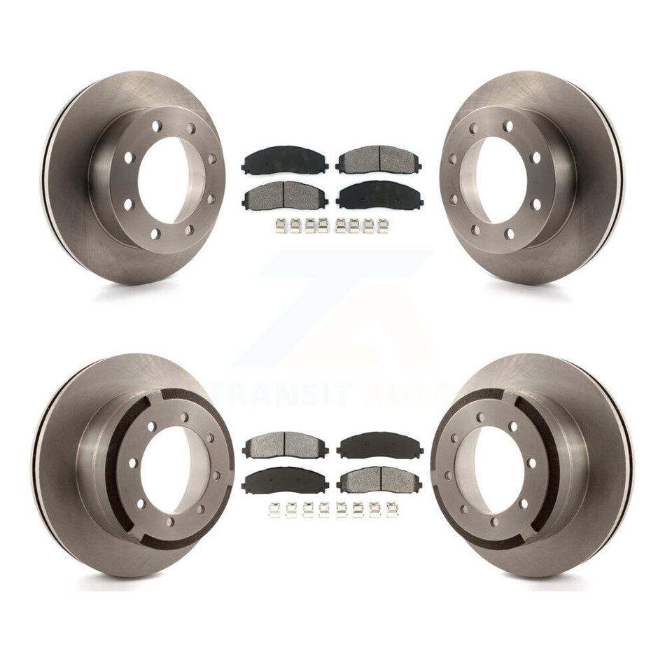 Front Rear Disc Brake Rotors And Semi-Metallic Pads Kit For 2013 Ford F-350 Super Duty 4WD With Dual Wheels K8S-100911