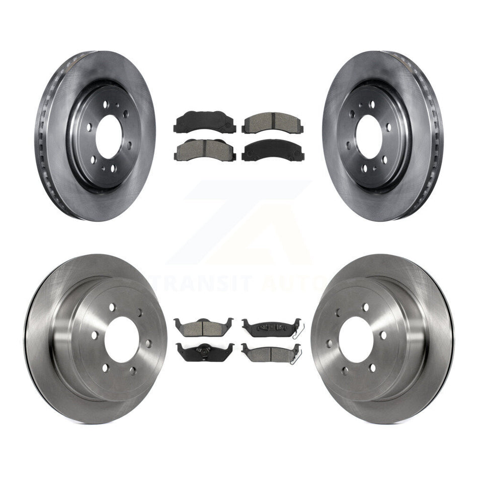 Front Rear Disc Brake Rotors And Semi-Metallic Pads Kit For 2010-2011 Ford F-150 With 6 Lug Wheels K8S-100917