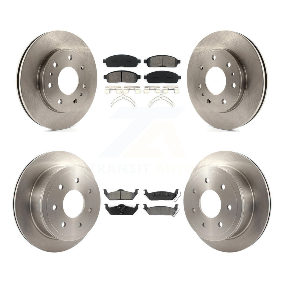 Front Rear Disc Brake Rotors And Semi-Metallic Pads Kit For 2009 Ford F-150 With 7 Lug Wheels K8S-100925