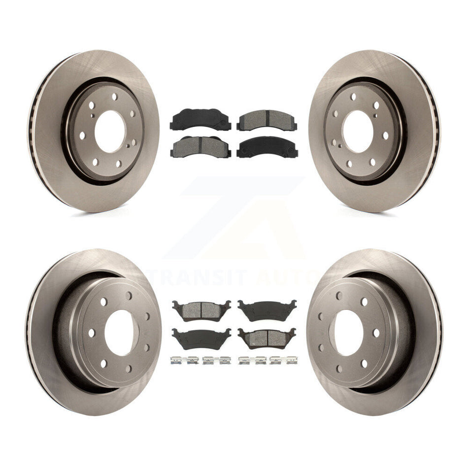 Front Rear Disc Brake Rotors And Semi-Metallic Pads Kit For 2012-2014 Ford F-150 With 7 Lug Wheels K8S-100933